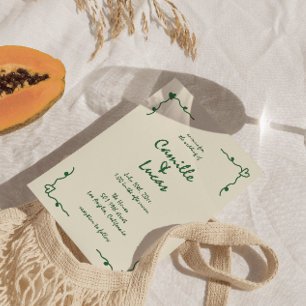 Convites Casamento Verde Imporal Retro