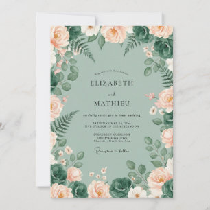 Convites Casamento Verde Menta Luxuriante na Natureza