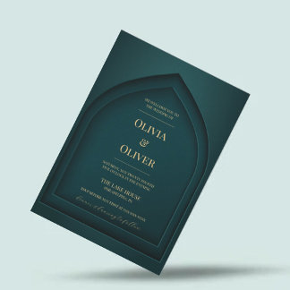 Convites Casamento verde minimalista