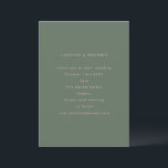 Convites Casamento Verde Mínimo Moderno Rosa e Sábio<br><div class="desc">Um layout minimalista com refinado texto cor-de-rosa esbranquiçado sobre um fundo verde empoeirado cria um sentimento moderno e romântico. O tipo limpo e o espaçamento generoso dão a este produto uma aparência elevada e eterno. Perfeito para casamentos contemporâneos com uma paleta macia e modesta.</div>
