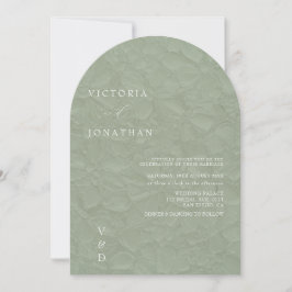 Convites Casamento Verde Oliva com Monograma Simples