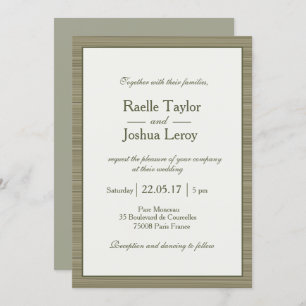 Convites Casamento verde-oliva minimalista moderno