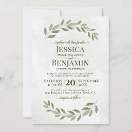 Convites Casamento Verde Rustic Greenery Simple Elegant Sag