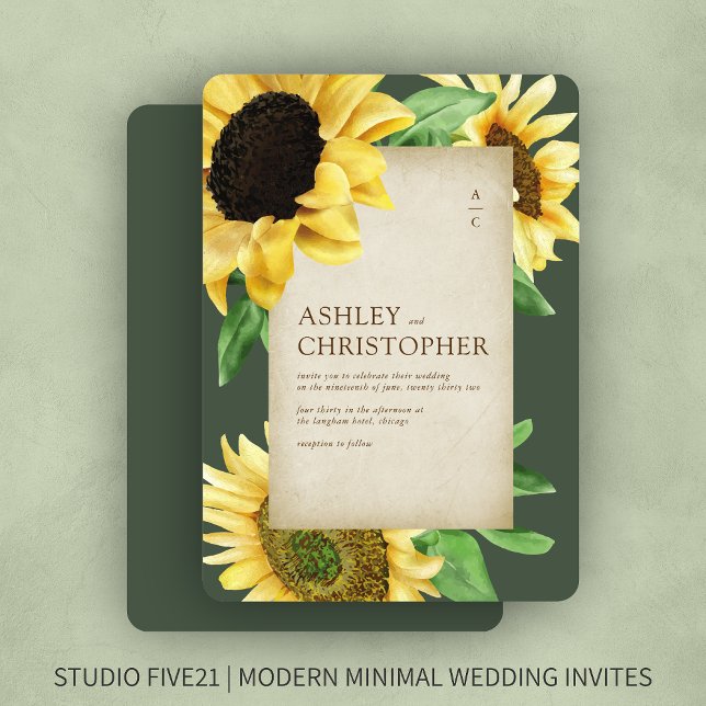 Convites Casamento Verde Rústico Elegante (Criador carregado)