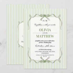 Convites Casamento Verde Sálvia Elegante