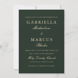 Convites Casamento Verde Simples e Elegante