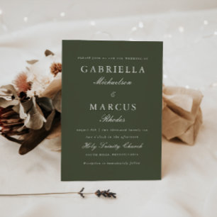 Convites Casamento Verde Simples e Elegante