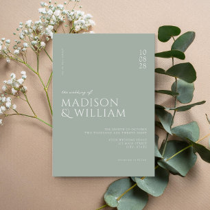 Convites Casamento Verde Simples e Moderno do Chic Sage