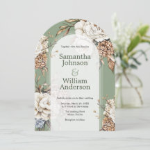 Casamento Verde Verde Moderno Peony & Hydrangea