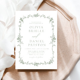 Convites Casamento Verde Vintage em França