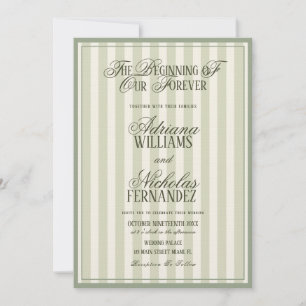 Convites Casamento Verde Xadrez Elegante Vintage