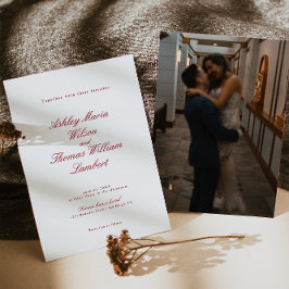 Convites Casamento Vermelho da Caligrafia Moderna