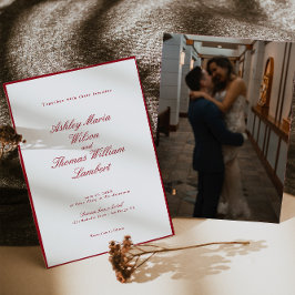 Convites Casamento Vermelho da Caligrafia Moderna
