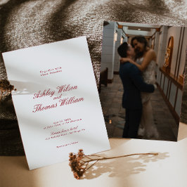 Convites Casamento Vermelho da Caligrafia Moderna