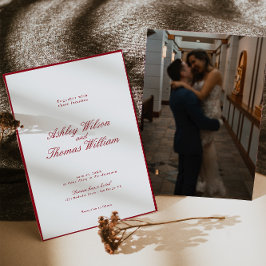 Convites Casamento Vermelho da Caligrafia Moderna