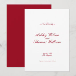 Convites Casamento Vermelho da Caligrafia Moderna Salva a D
