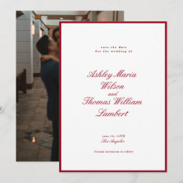 Convites Casamento Vermelho da Caligrafia Moderna Salva a D