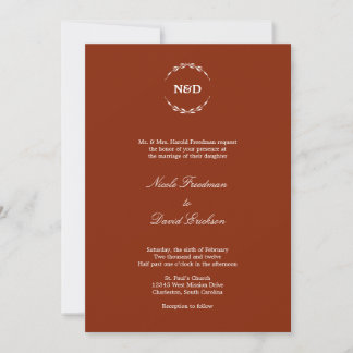 Convites Casamento vermelho de veludo inicial monograma sim