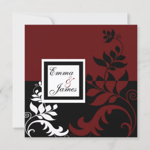 Convites Casamento Vermelho e Preto