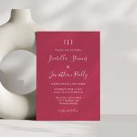 Convites Casamento Vermelho Magenta Clássico Minimalista<br><div class="desc">Convite de Casamento Vermelho Magenta Clássico Minimalista</div>