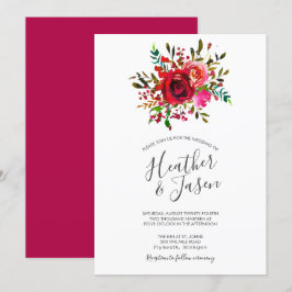 Convites Casamento Vermelho Rosa Ruby Bonito