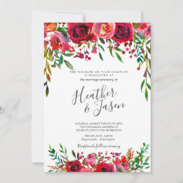 Convites Casamento Vermelho Rosa Ruby Bonito