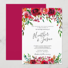 Convites Casamento Vermelho Rosa Ruby Bonito