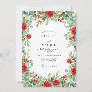 Convites Casamento Vermelho Verdante de Natal