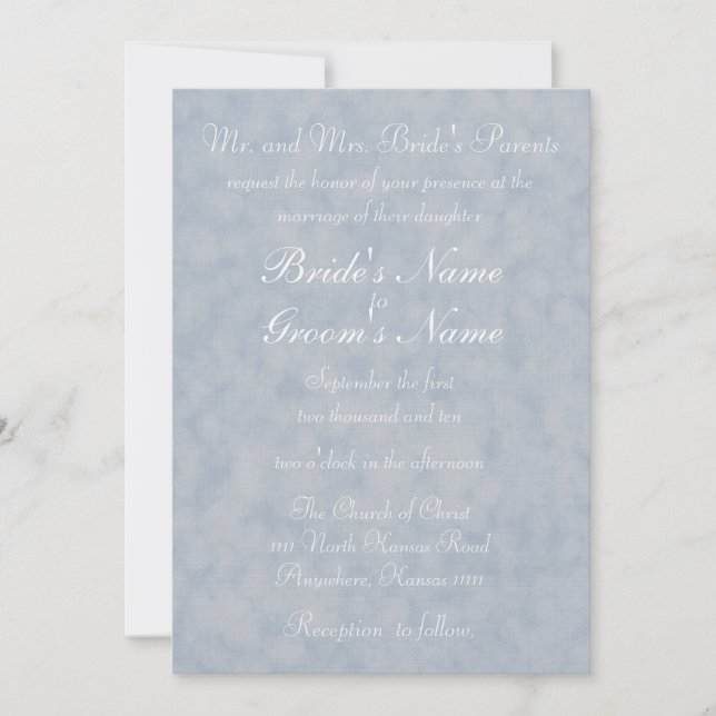 Convites Casamento Verso com Textura Azul (Frente)