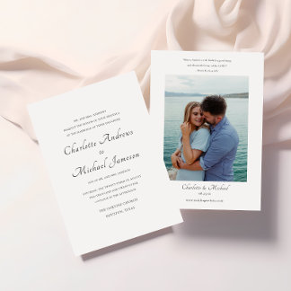 Convites Casamento Verso de Fotografias da Bíblia de Script