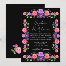 Convites Casamento Vibrante Floral Fiesta Mexicana