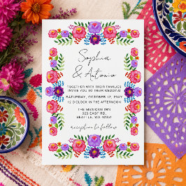 Convites Casamento Vibrante Floral Fiesta Mexicana