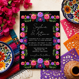 Convites Casamento Vibrante Floral Fiesta Mexicana