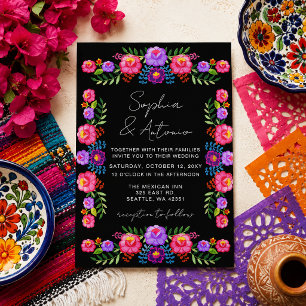 Convites Casamento Vibrante Floral Fiesta Mexicana