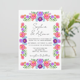 Convites Casamento Vibrante Floral Fiesta Mexicana
