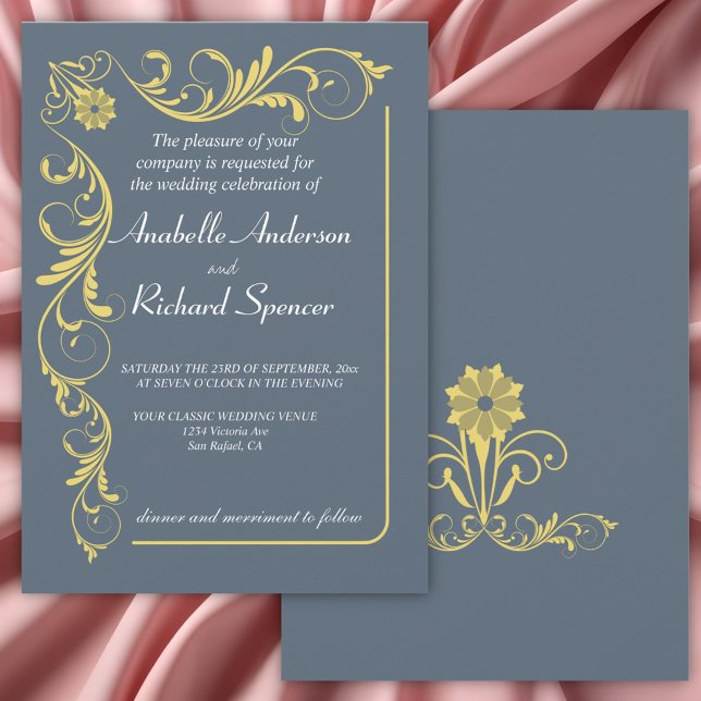 Convites Casamento Victoriano Elegante (Criador carregado)