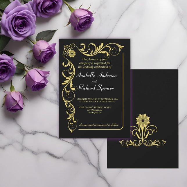 Convites Casamento Victoriano Elegante (Criador carregado)