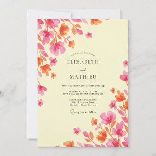Convites Casamento Vinha Magenta Creme