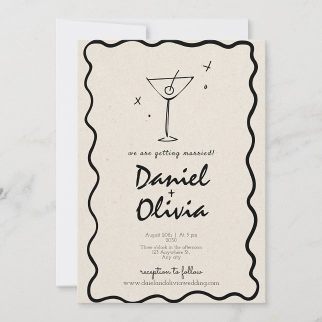 Convites Casamento vintage (Frente)