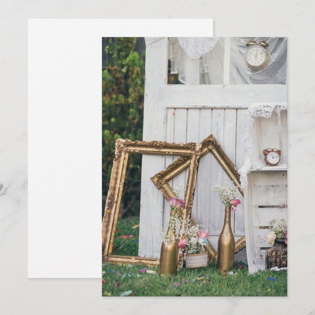 Convites Casamento vintage (Frente/Verso)