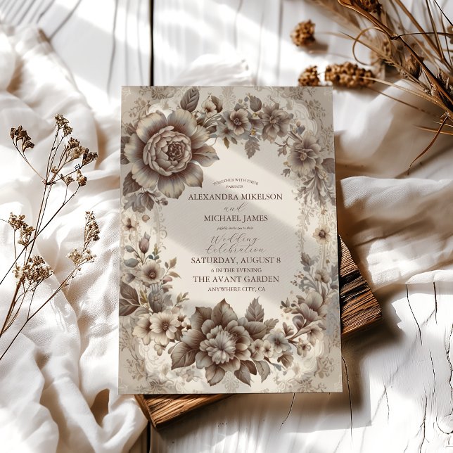 Convites Casamento Vintage Art Nouveau (Criador carregado)