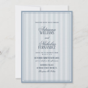 Convites Casamento Vintage Azul Old Money