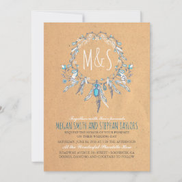 Convites casamento vintage boho dreamcatcher