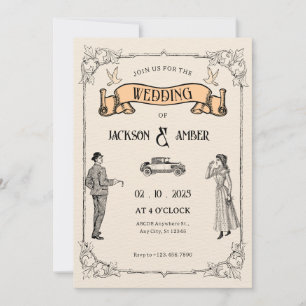 Convites Casamento vintage Clássico