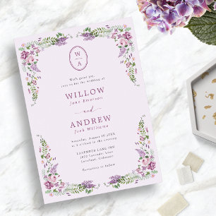 Convites Casamento Vintage com Flores Silvestres