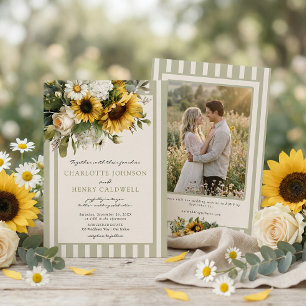 Convites Casamento Vintage com Girassóis