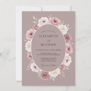 Convites Casamento Vintage com Tons de Malva Polida
