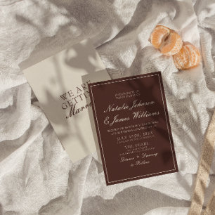 Convites Casamento Vintage de Chocolate Marrom Classe Alta