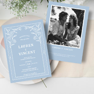 Convites Casamento vintage de Fotografia Floral Romântica A