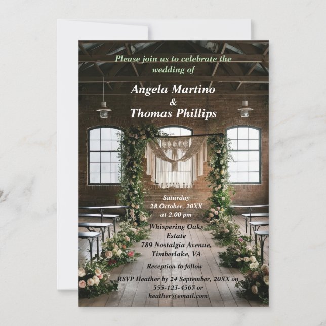 Convites Casamento vintage eterno (Frente)